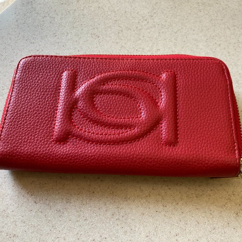 Bebe Red Zip Around Wallet NWOT